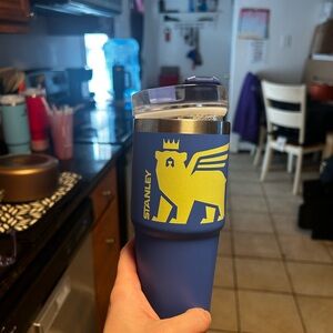 Stanley Blue Tumbler with Yellow Winged Lion